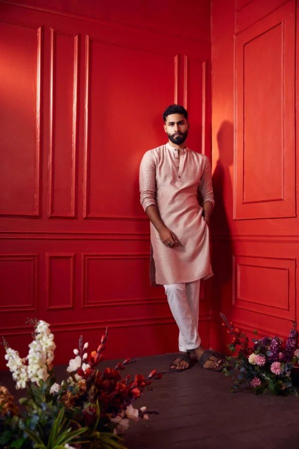 Pink Silk Kurta