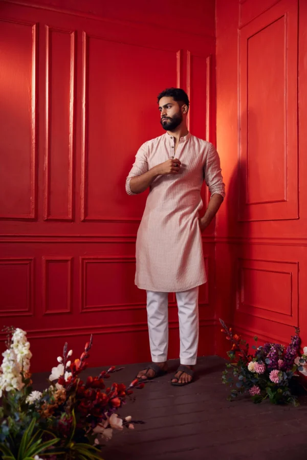 Pink Silk Kurta